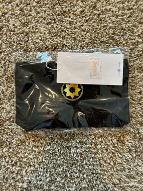 Club Pilates Black Makeup Bag with Yellow Emblem